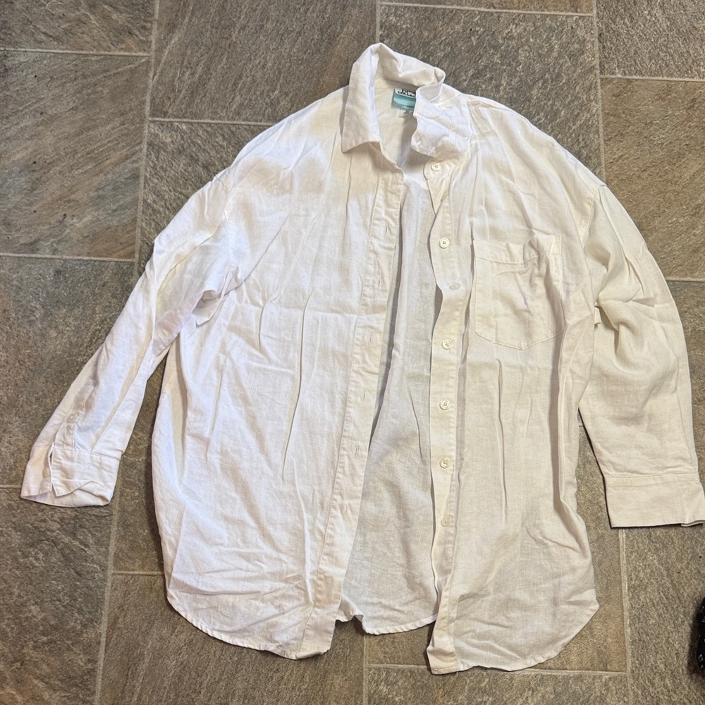 Men's White Lightweight Shirt Jacket